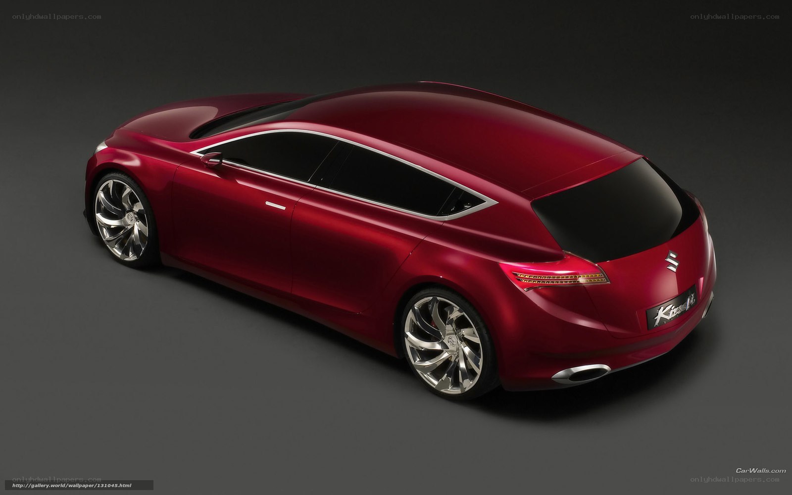 Red concept car from rear view