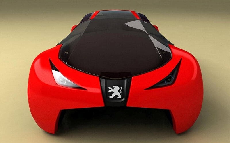 Red Concept Car — Futuristic, 3d Render, Logo