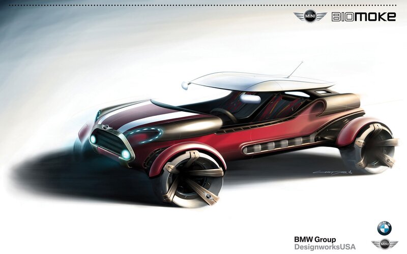 Red Concept Car — Futuristic, Digital Art, Design Sketch, Antenna