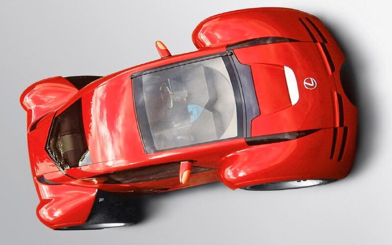 Red Concept Car — Futuristic, Digital Art