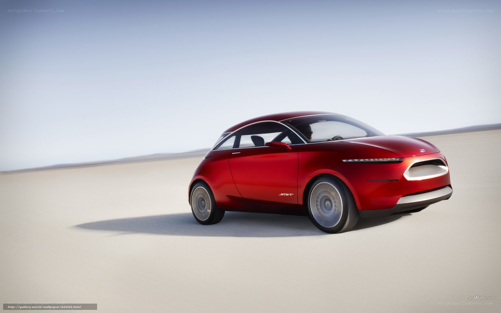Red concept car in desert