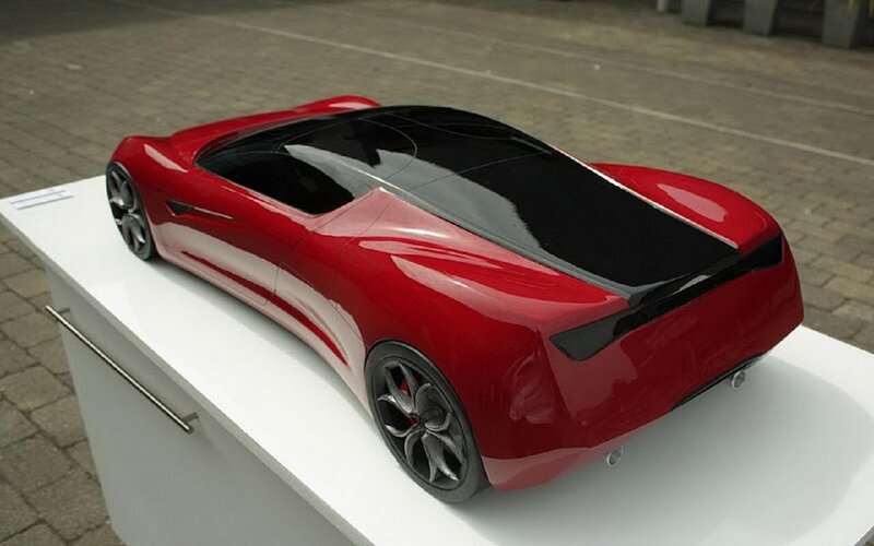 Red Concept Car Model — Neutral, Afternoon