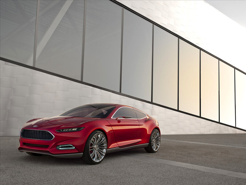 Red Concept Car — Modern, 3d Render, Building, Windows, Road
