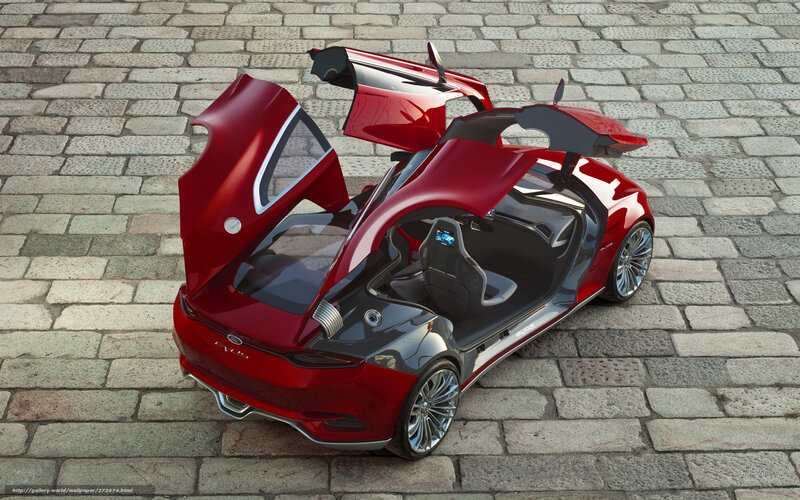Red Concept Car — Modern, 3d Render, Car Door, Wheel, Seat