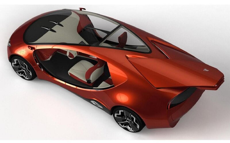 Red Concept Car — Modern, 3d Render, Car Interior