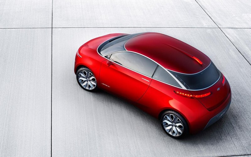 Red Concept Car — Modern, 3d Render, Concrete