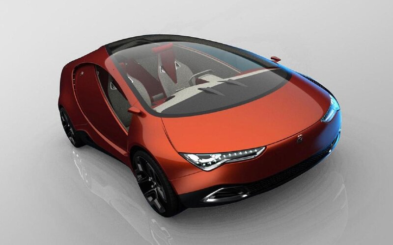 Red Concept Car — Modern, 3d Render, Seat, Wheel