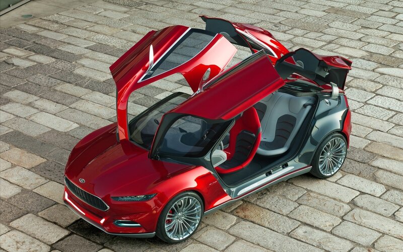 Red Concept Car — Modern, Afternoon, 3d Render, Car Door