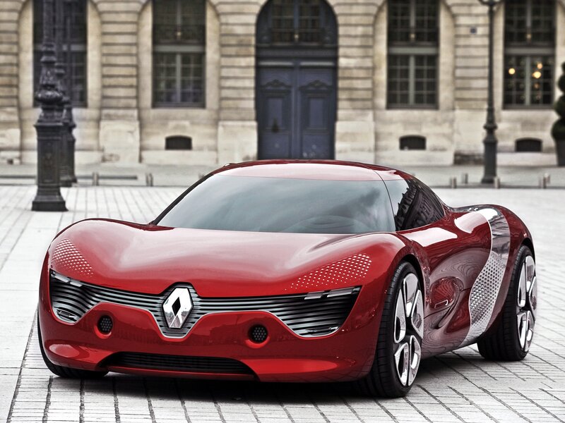 Red Concept Car — Modern, Afternoon, Photograph, Building, Street Lamp