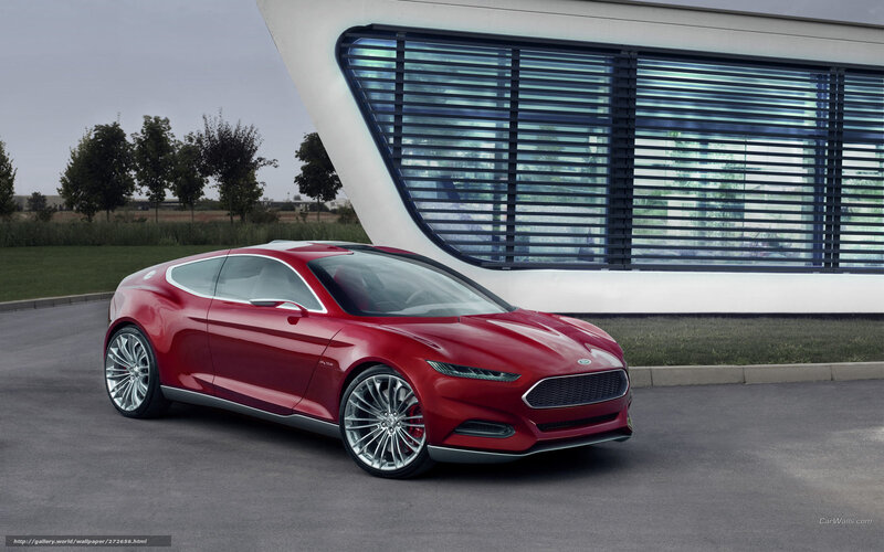 Red Concept Car — Modern, Afternoon, Photograph, Building, Trees