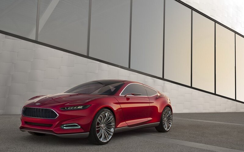 Red Concept Car — Modern, Photograph, Building