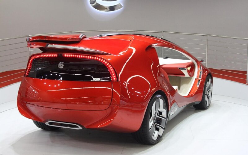 Red Concept Car — Modern, Photograph, Car Door, Exhaust Pipe
