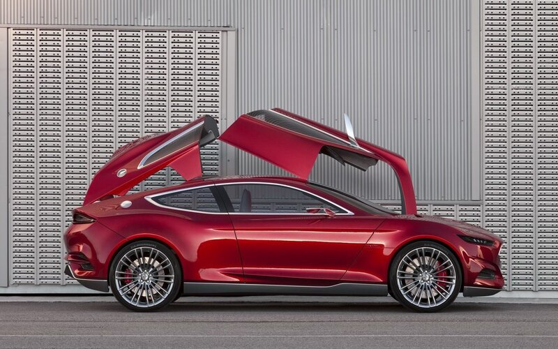 Red Concept Car — Modern, Photograph, Car Door, Wall