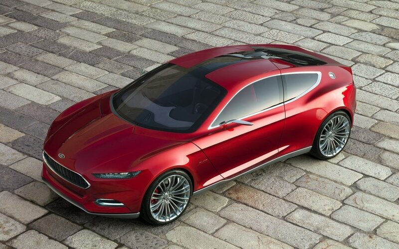 Red Concept Car — Modern, Photograph, Cobblestone