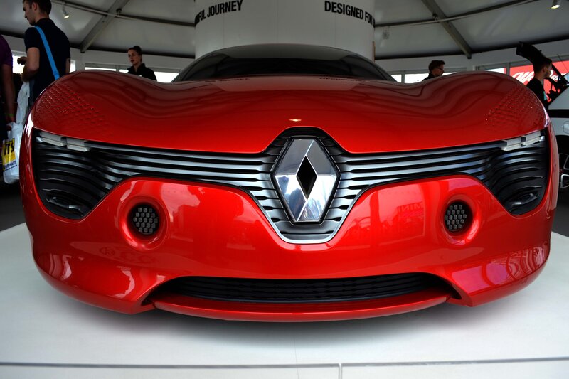 Red Concept Car — Modern, Photograph, People