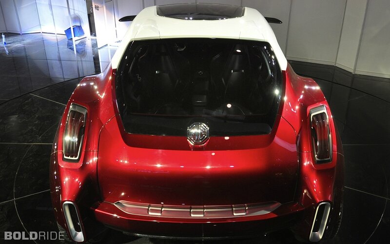 Red Concept Car — Modern, Photograph, Showroom, Back Window