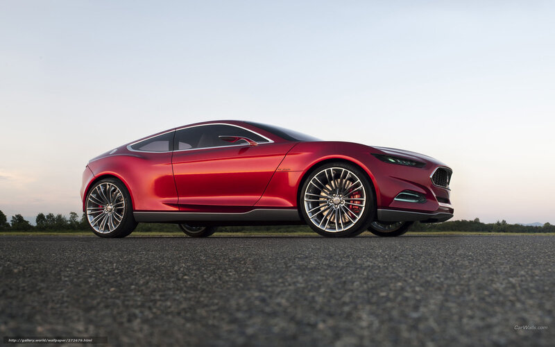 Red concept car on asphalt