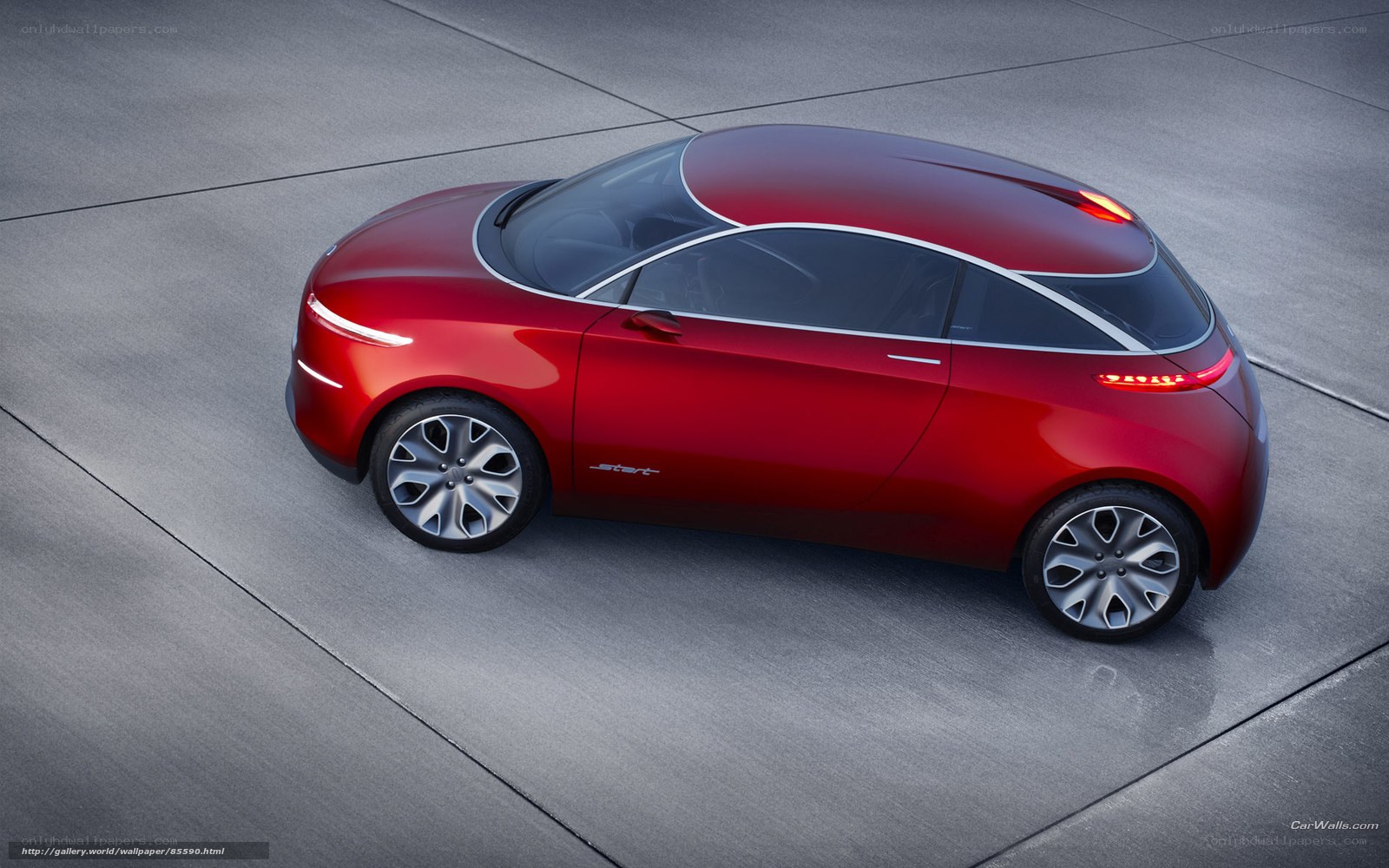 Red concept car on concrete