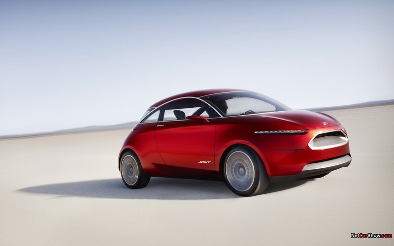 Red concept car on desert