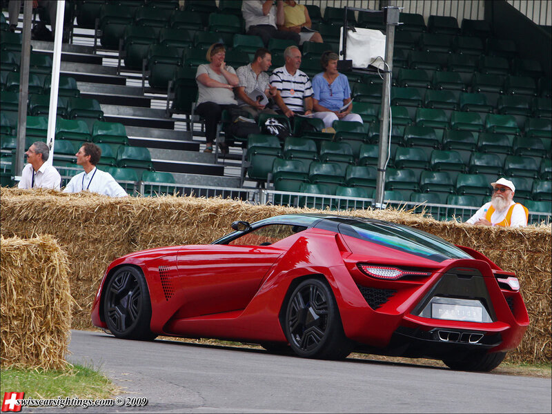 Red concept car on display