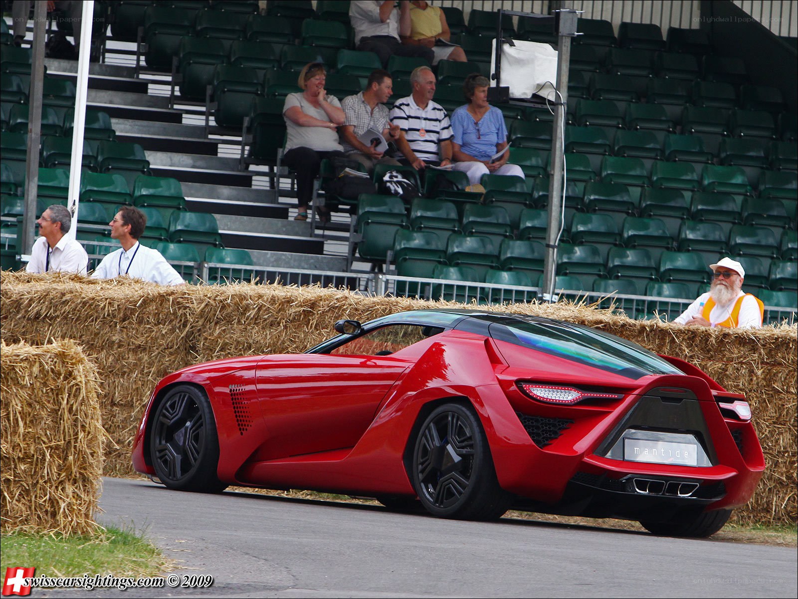 Red concept car on display