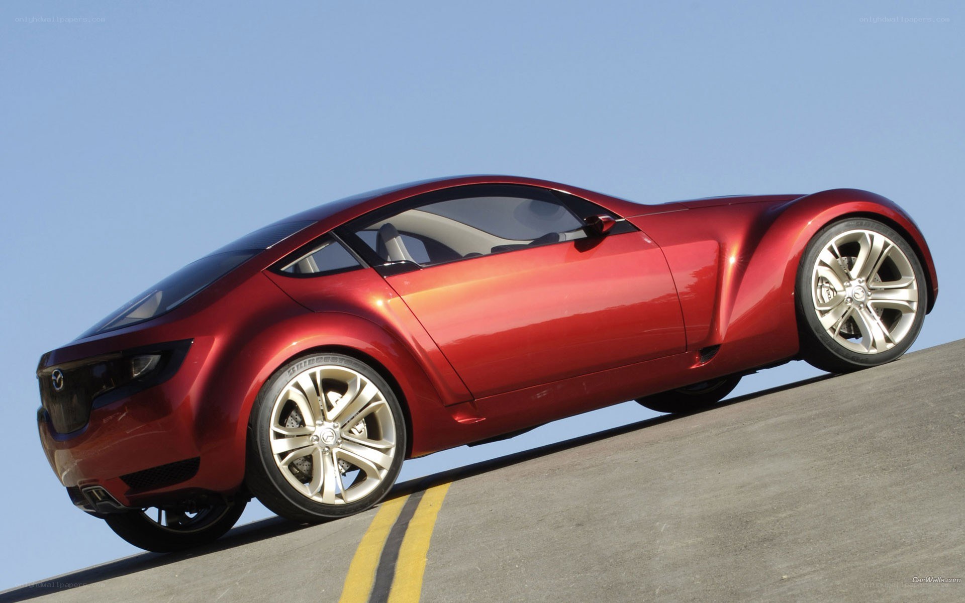 red concept car on ramp