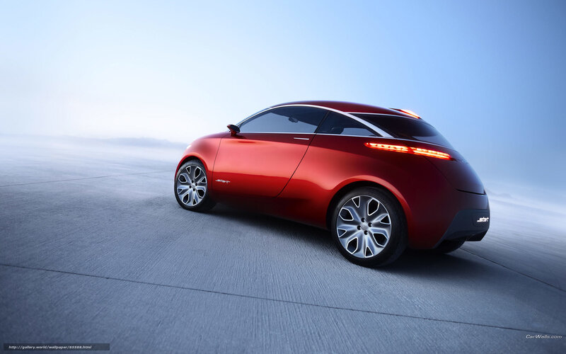 Red concept car on road