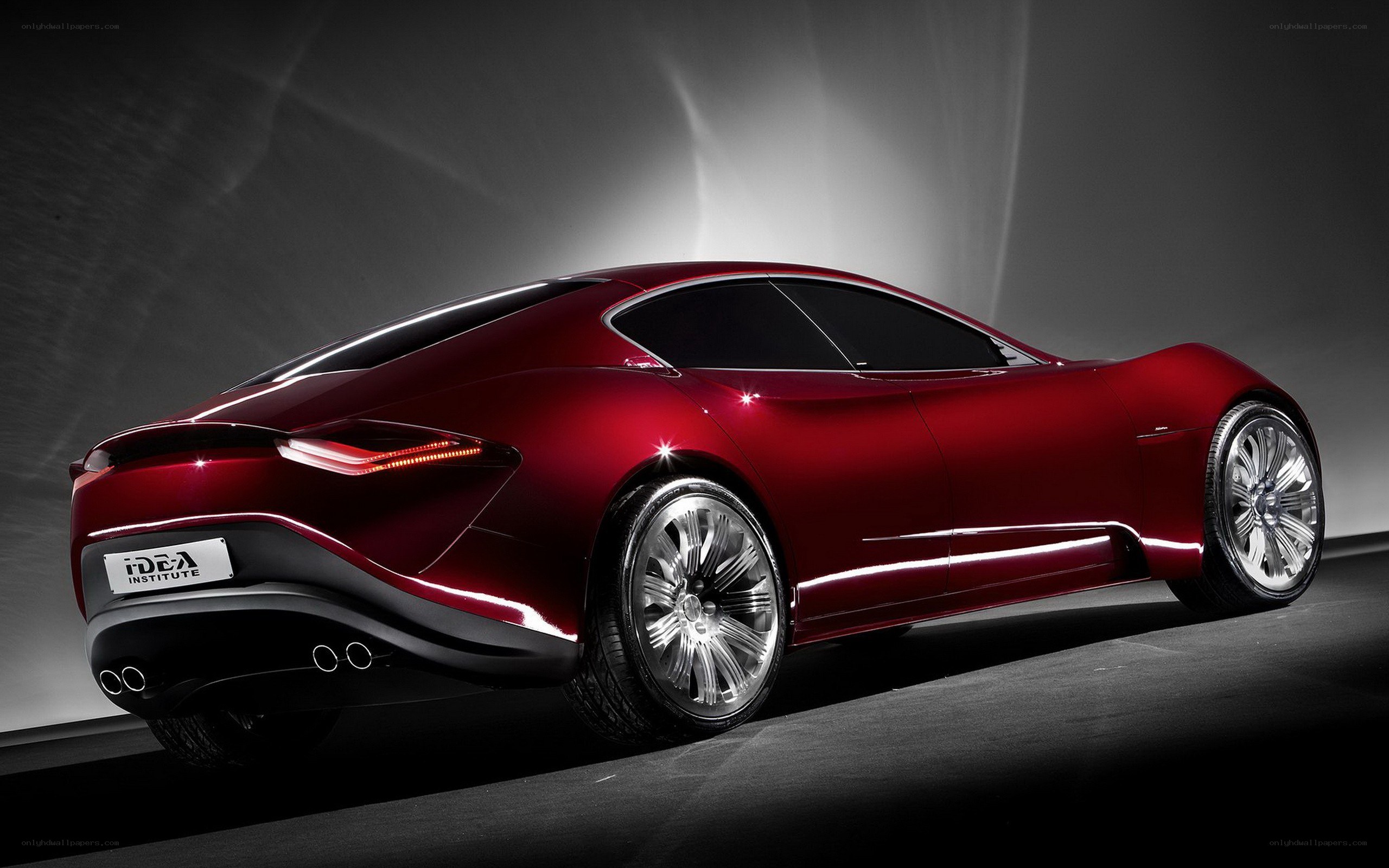Red concept car rear view
