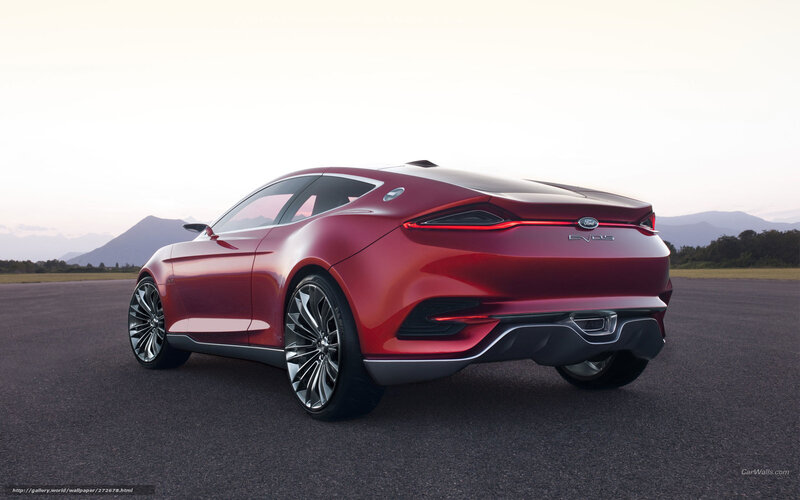 Red Concept Car — Serene, Sunset, 3d Render, Mountains