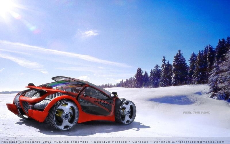 Red Concept Car — Serene, Winter