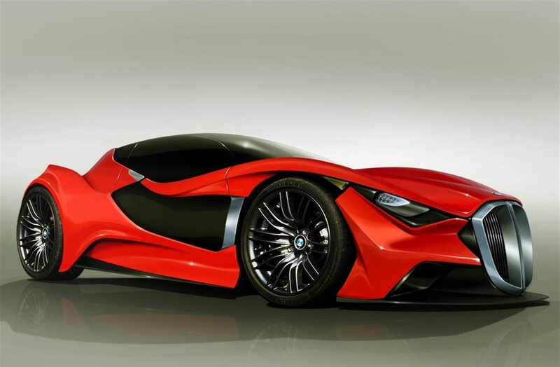 Red Concept Car — Sleek, 3d Render, Wheels
