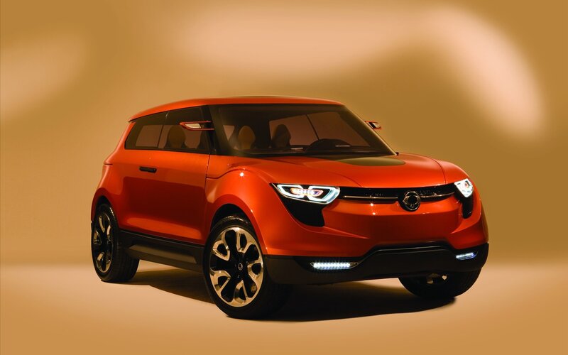 Red concept car studio shot