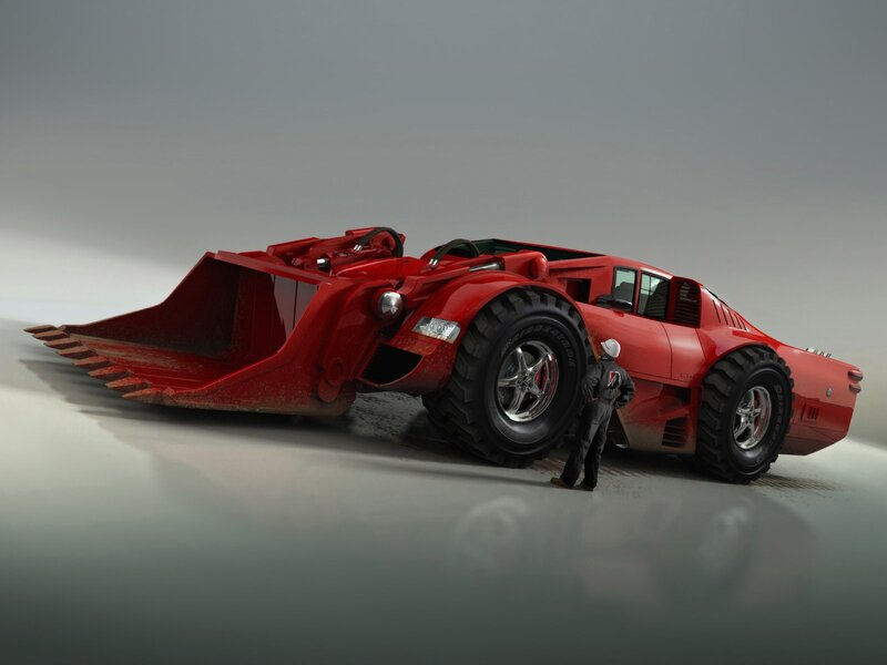 Red concept mining vehicle
