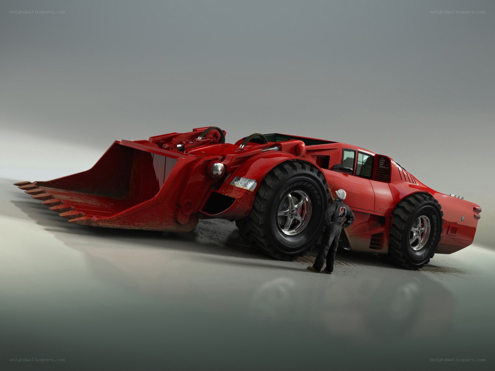 Red concept mining vehicle
