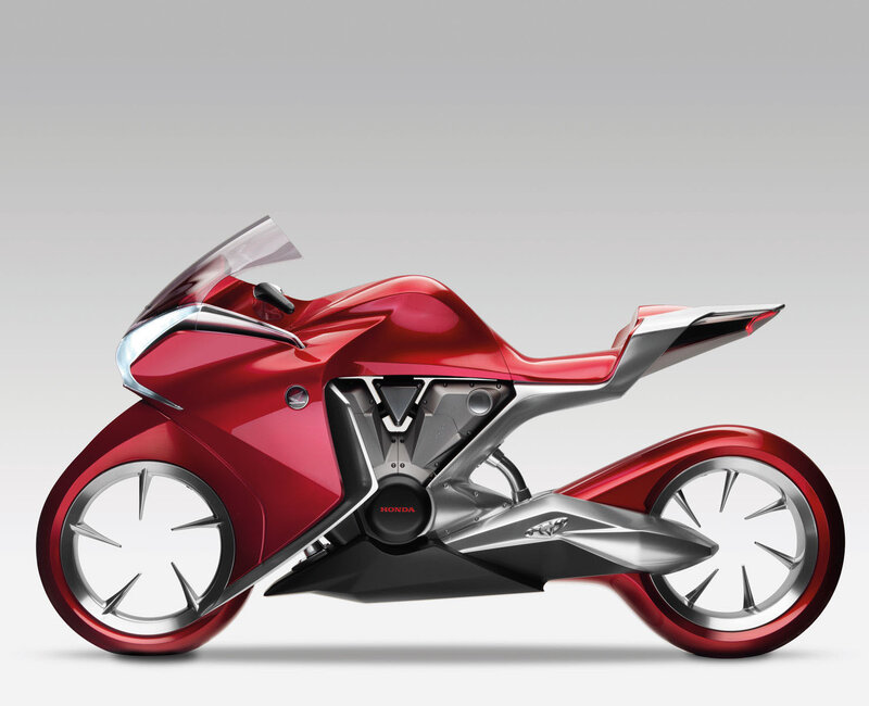 Red Concept Motorcycle — Futuristic