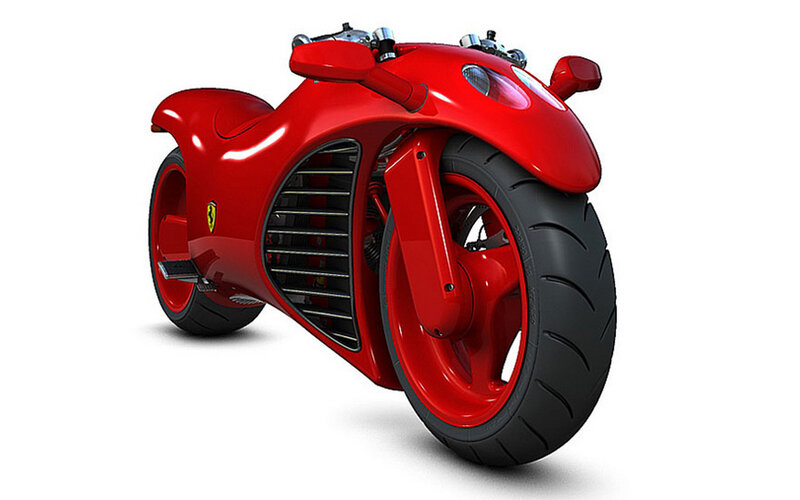 Red Concept Motorcycle — Sleek