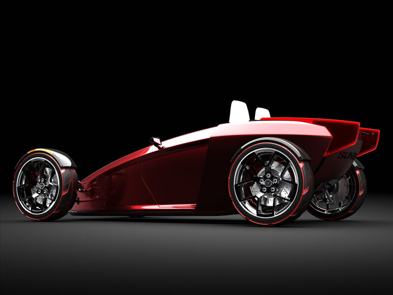 Red Concept Race Car — Dramatic