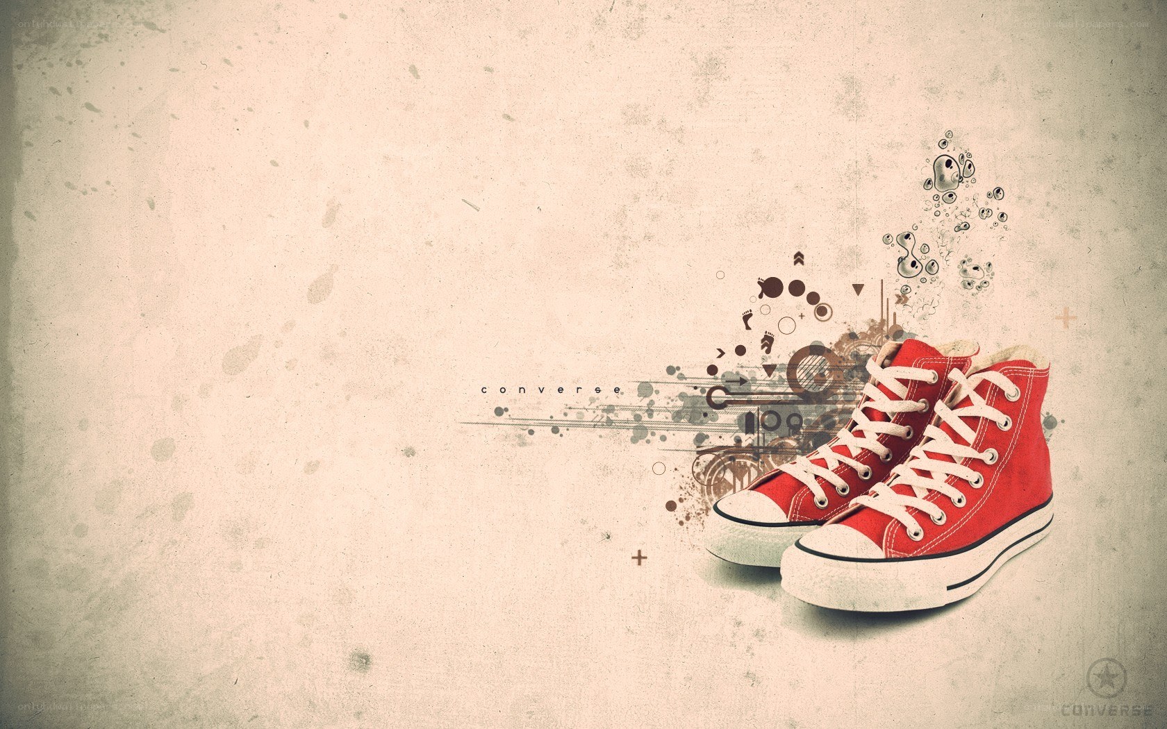 Red Converse sneakers art