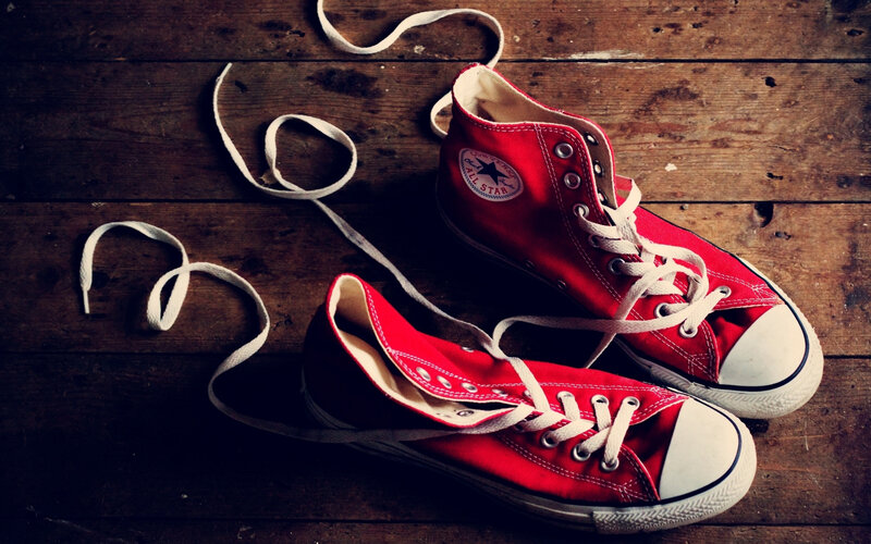 Red Converse Sneakers — Dramatic