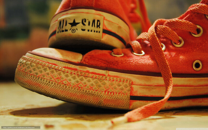 Red Converse Sneakers — Orange, Dramatic