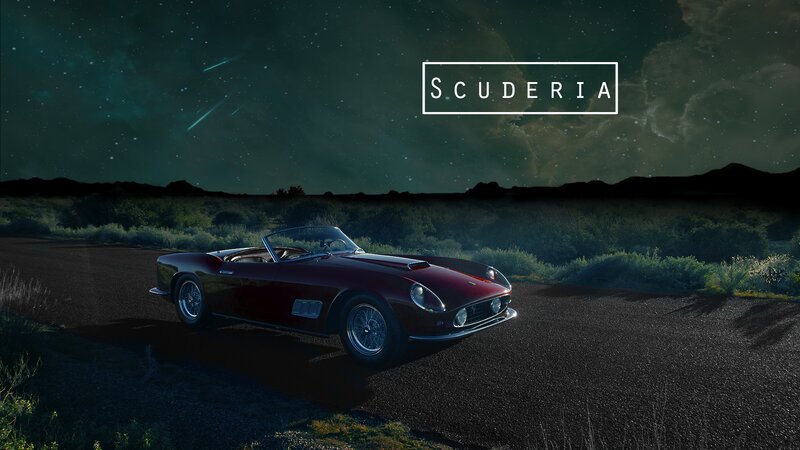 Red Convertible Car — Black, Dramatic