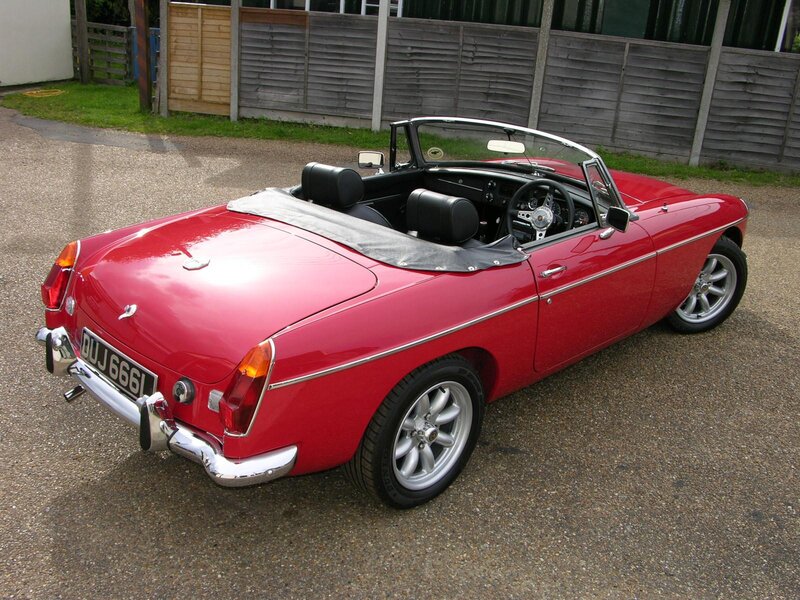 Red Convertible Car — Calm, Afternoon, Photograph, Fence