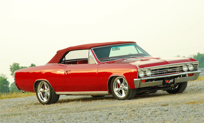 Red Convertible Car — Calm, Afternoon, Photograph, Gravel