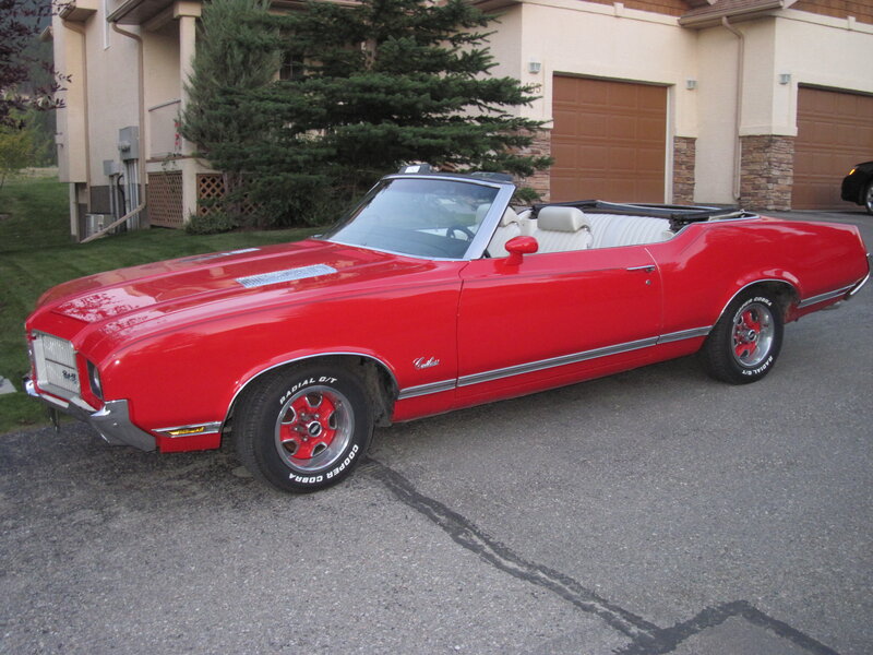 Red Convertible Car — Calm, Afternoon, Photograph, House, Garage