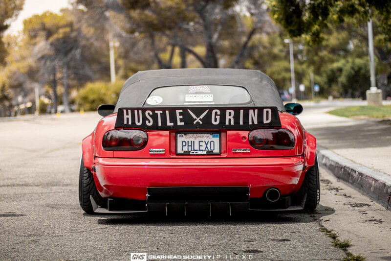 Red Convertible Car — Calm, Afternoon, Photograph, License Plate