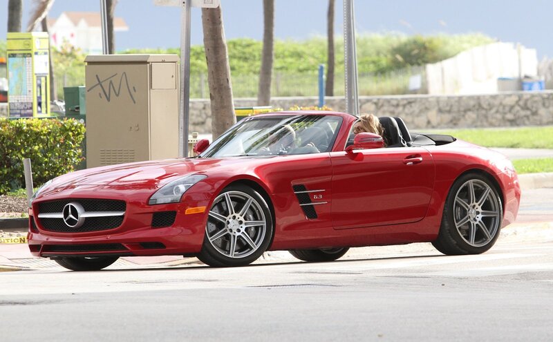 Red Convertible Car — Calm, Afternoon, Photograph, Person