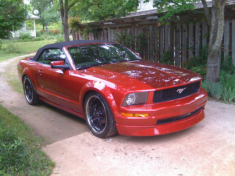 Red Convertible Car — Calm, Afternoon, Photograph, Tree, Fence
