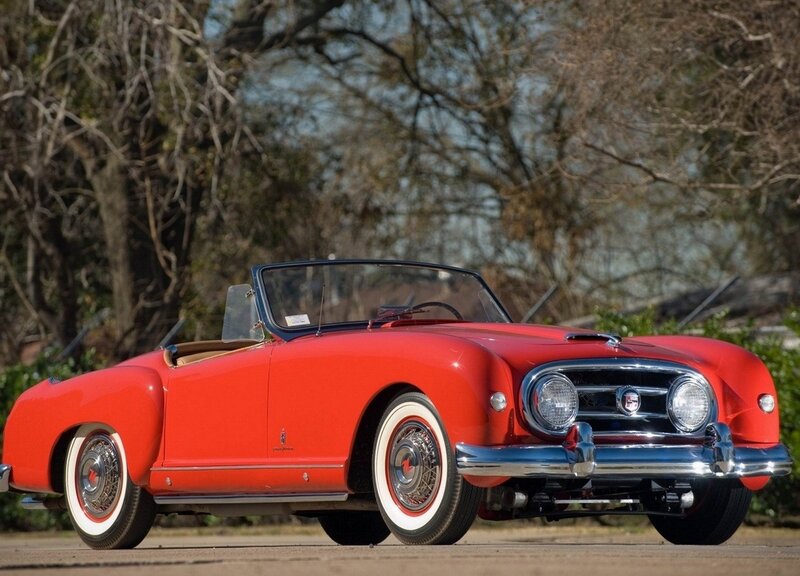 Red Convertible Car — Calm, Afternoon, Photograph, Trees, Road, Windshield