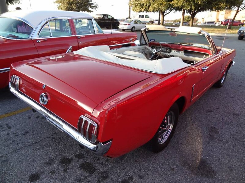 Red Convertible Car — Calm, Afternoon, Photograph, White Interior