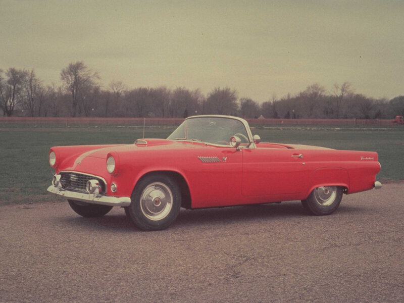 Red Convertible Car — Calm, Autumn, Photograph